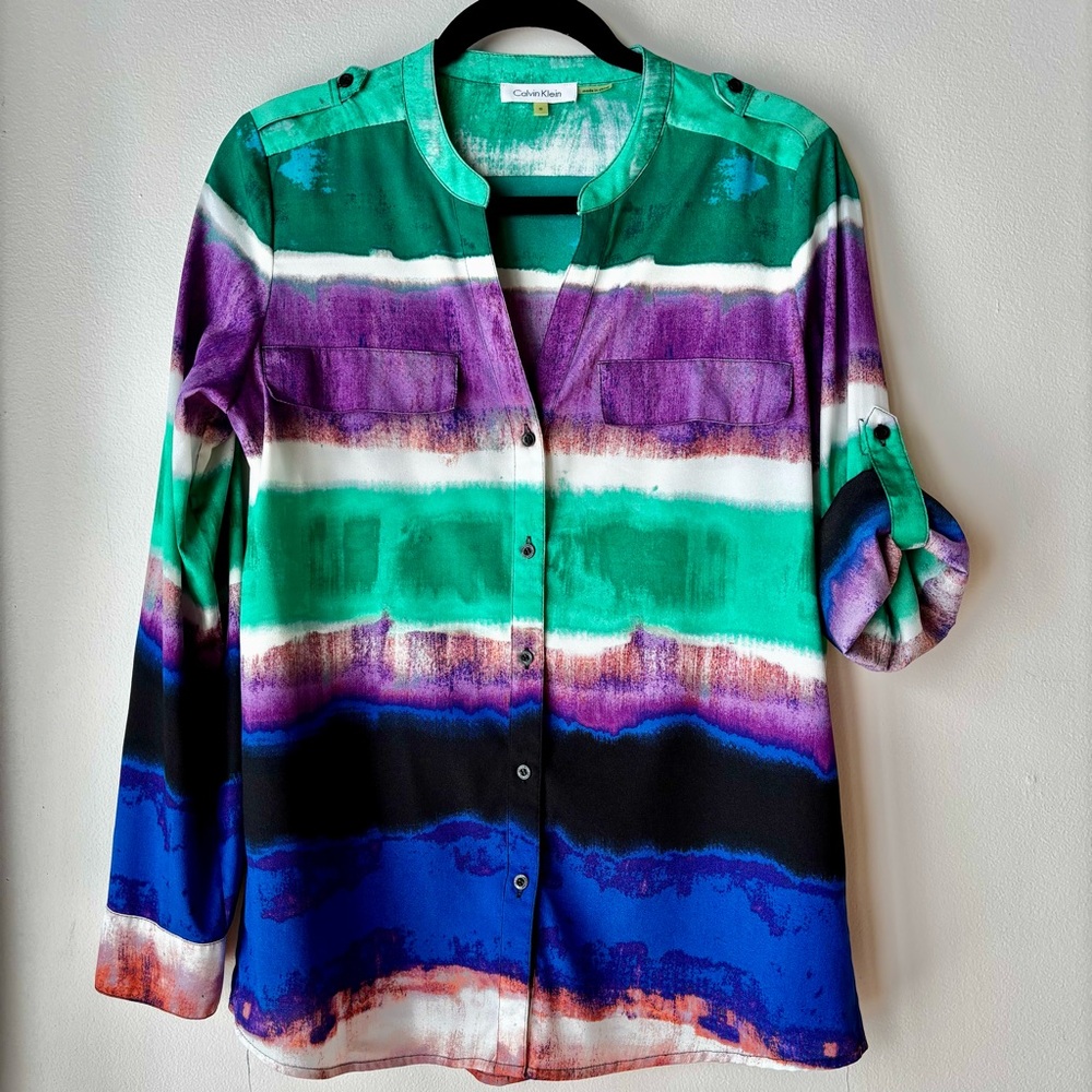 Calvin Klein Multicolor Striped Button Down Shirt